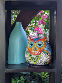 Owl Flower Pot, Ceramic Planter, Handmade Talavera Pottery, Garden Decor, Outdoor Decorations, Indoor Home Decor, Cute Owl Gifts