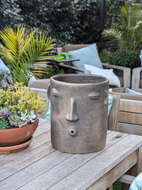 Big Face Planter & Whistler Flower Pot, Handmade Mexican Pottery of Atzompa Mexico, Home Decor  Indoor Outdoor Decor, Substantial Plant Pot