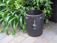 Pre-Order | Big Face Planter & Whistler Flower Pot, Handmade Mexican Pottery of Atzompa Mexico, Indoor Outdoor Home Decor, Pot Ships 10-1