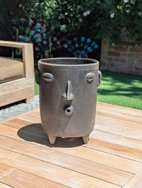 Pre-Order | Big Face Planter & Whistler Flower Pot, Handmade Mexican Pottery of Atzompa Mexico, Indoor Outdoor Home Decor, Pot Ships 10-1