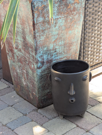 Pre-Order | Big Face Planter & Whistler Flower Pot, Handmade Mexican Pottery of Atzompa Mexico, Indoor Outdoor Home Decor, Pot Ships 10-1
