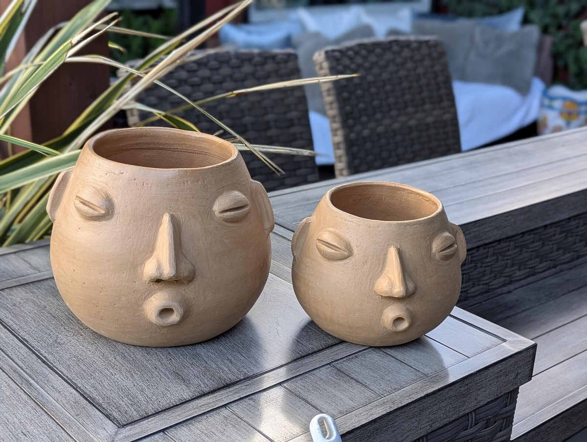 Whistler Face Planter is Handmade Mexican Pottery from Atzompa, Mexico, Home Decor, Indoor or Outdoor Decor