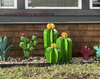 Saguaro Cactus Garden Decor - Family of 3 Metal Cactus Decorations for Yard or Home, Hand Painted Lifelike Saguaro Cactus is Mexican Garden Art