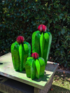 Saguaro Cactus Garden Decor - Family of 3 Metal Cactus Decorations for Yard or Home, Hand Painted Lifelike Saguaro Cactus is Mexican Garden Art