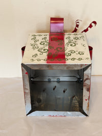 Christmas Decor Outdoor Festive Holiday Decor, Metal Gift Boxes Yard Art or Porch Decor 10x10x8