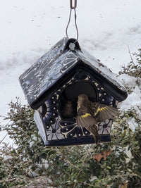 Ceramic Bird Feeder Talavera Pottery, Decorative Outdoor Hanging Feeder Station, Handmade Mexican Pottery Attract Wild Birds
