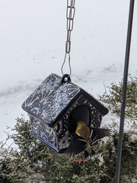 Ceramic Bird Feeder Talavera Pottery, Decorative Outdoor Hanging Feeder Station, Handmade Mexican Pottery Attract Wild Birds