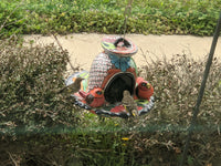 Ceramic Bird Feeder Talavera Pottery, Decorative Outdoor Hanging Feeder Station with Chain, Handmade Mexican Pottery Attract Wild Birds