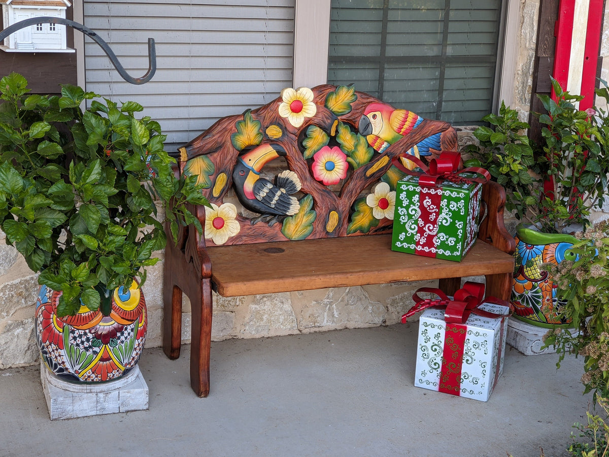 Christmas Decor Outdoor Festive Holiday Decor, Metal Gift Boxes Yard Art or Porch Decor 10x10x8