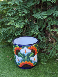Pre-Order | 12" Round Flower Pot Colorful Talavera Ceramic Planter is Handmade Mexican Pottery, Garden and Home Decor or Housewarming Gift