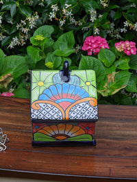 Ceramic Bird Feeder Talavera Pottery, Decorative Outdoor Hanging Feeder Station, Handmade Mexican Pottery Attract Wild Birds