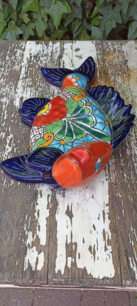 Ceramic Fish, Talavera Pottery, Handmade in Mexico, Fish Home Decor, Garden or Porch Decor, Yard Art, Unique Gift for Fish Lovers