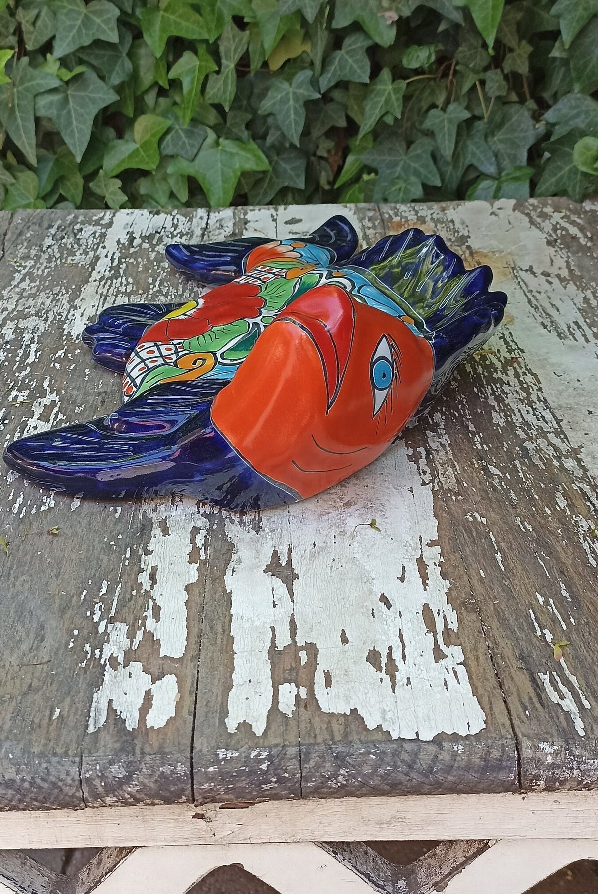 Ceramic Fish, Talavera Pottery, Handmade in Mexico, Fish Home Decor, Garden or Porch Decor, Yard Art, Unique Gift for Fish Lovers