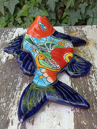 Ceramic Fish, Talavera Pottery, Handmade in Mexico, Fish Home Decor, Garden or Porch Decor, Yard Art, Unique Gift for Fish Lovers