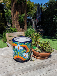 Pre-Order | 12" Round Flower Pot Colorful Talavera Ceramic Planter is Handmade Mexican Pottery, Garden and Home Decor or Housewarming Gift