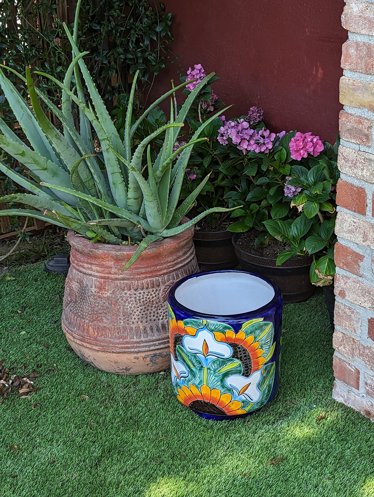 Pre-Order | 12" Round Flower Pot Colorful Talavera Ceramic Planter is Handmade Mexican Pottery, Garden and Home Decor or Housewarming Gift