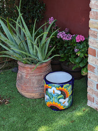 Pre-Order | 12" Round Flower Pot Colorful Talavera Ceramic Planter is Handmade Mexican Pottery, Garden and Home Decor or Housewarming Gift