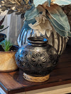 Decorative Centerpiece or Stunning Dried Flower Vase | Black Pottery Home Decor Handmade Mexican Pottery of San Bartolo, Oaxaca Indoor Decor