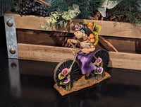 Woman on Bicycle, Handcrafted Mexican Folk Art from Oaxaca