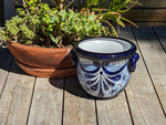 Blue Talavera Vase, Ceramic Mexican Pottery, Handmade Decorative Flower Vase, Colorful Home Decor