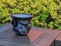 Blue Talavera Vase, Ceramic Mexican Pottery, Handmade Decorative Flower Vase, Colorful Home Decor