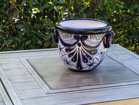 Blue Talavera Vase, Ceramic Mexican Pottery, Handmade Decorative Flower Vase, Colorful Home Decor