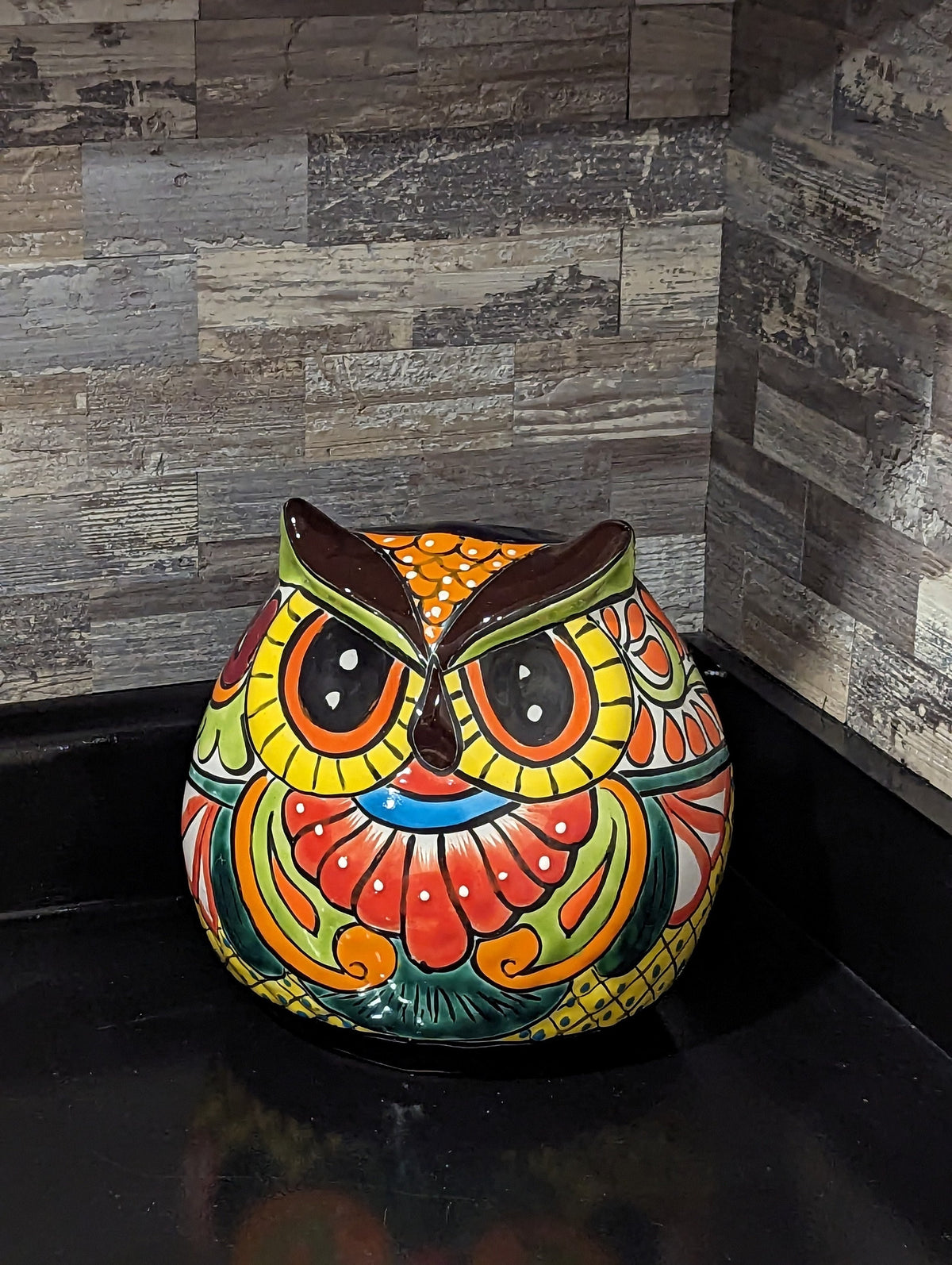 Talavera Owl Planter Ceramic Flower Pot, Mexican Pottery is Colorful Indoor or Outdoor Owl Decor, Owl Gift Plant Pot Home Decor