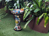 Bird Bath Garden Decor in Talavera Pottery  | Handmade Mexican Pedestal & Basin for Birds Doubles as Stunning Yard Art