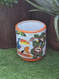 Toucan Planter | 14" Ceramic Talavera Flower Pot | Handmade Mexican Pottery