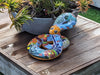 Talavera Rattlesnake Figurine Ceramic Mexican Pottery, Snake Outdoor Decor and Garden Statue Handmade in Mexico