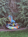 Talavera Rattlesnake Figurine Ceramic Mexican Pottery, Snake Outdoor Decor and Garden Statue Handmade in Mexico