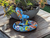 Talavera Rattlesnake Figurine Ceramic Mexican Pottery, Snake Outdoor Decor and Garden Statue Handmade in Mexico