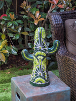 Saguaro Cactus Decor is Colorful Mexican Talavera Pottery, Cactus Room Decor for Bedroom, Bathroom, Outdoor Decorations or Housewarming Gift