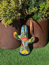 Saguaro Cactus Decor is Colorful Mexican Talavera Pottery, Cactus Room Decor for Bedroom, Bathroom, Outdoor Decorations or Housewarming Gift