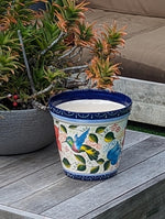 Hummingbirds Flower Pot | 10.5" Round Ceramic Planter is Handmade Mexican Pottery for Outdoor Garden Decor, Indoor Home Decor, Centerpiece