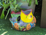 Talavera Whale Planter is Hand Painted Ceramic Mexican Pottery | Large Fish Planter Pot for Yard Art & Outdoor Garden Decor, Big Flower Pot