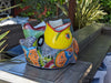 Talavera Whale Planter is Hand Painted Ceramic Mexican Pottery | Large Fish Planter Pot for Yard Art & Outdoor Garden Decor, Big Flower Pot