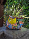 Talavera Whale Planter is Hand Painted Ceramic Mexican Pottery | Large Fish Planter Pot for Yard Art & Outdoor Garden Decor, Big Flower Pot