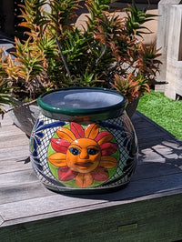 11.5" Oval Mexican Sun Flower Planter is a Colorful, Handmade Talavera Ceramic Planter Pot for Home and Garden Decor, Outdoor Yard Art
