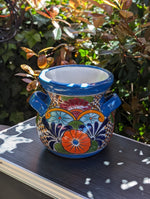 Stunning 10.5" Round Planter, Talavera Ceramic Flower Pot, Use Handmade Pottery for Outdoor Garden Decor or Indoor Home Decor, Unique Gift