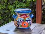 Stunning 10.5" Round Planter, Talavera Ceramic Flower Pot, Use Handmade Pottery for Outdoor Garden Decor or Indoor Home Decor, Unique Gift