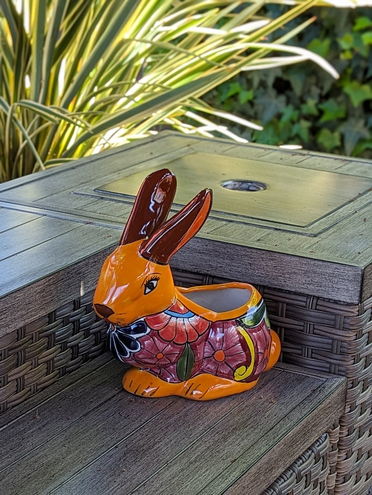 Rabbit Planter Talavera Pottery, Colorful Ceramic Plant Pot Indoor Hom ...