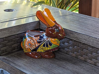 Rabbit Planter Talavera Pottery, Colorful Ceramic Plant Pot Indoor Home Decor, Outdoor Garden Decor Hand Painted Mexican Yard Decor