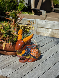 Rabbit Planter Talavera Pottery, Colorful Ceramic Plant Pot Indoor Home Decor, Outdoor Garden Decor Hand Painted Mexican Yard Decor