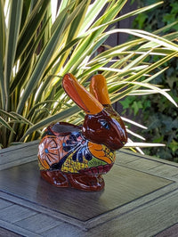 Rabbit Planter Talavera Pottery, Colorful Ceramic Plant Pot Indoor Home Decor, Outdoor Garden Decor Hand Painted Mexican Yard Decor