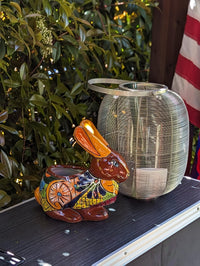 Rabbit Planter Talavera Pottery, Colorful Ceramic Plant Pot Indoor Home Decor, Outdoor Garden Decor Hand Painted Mexican Yard Decor