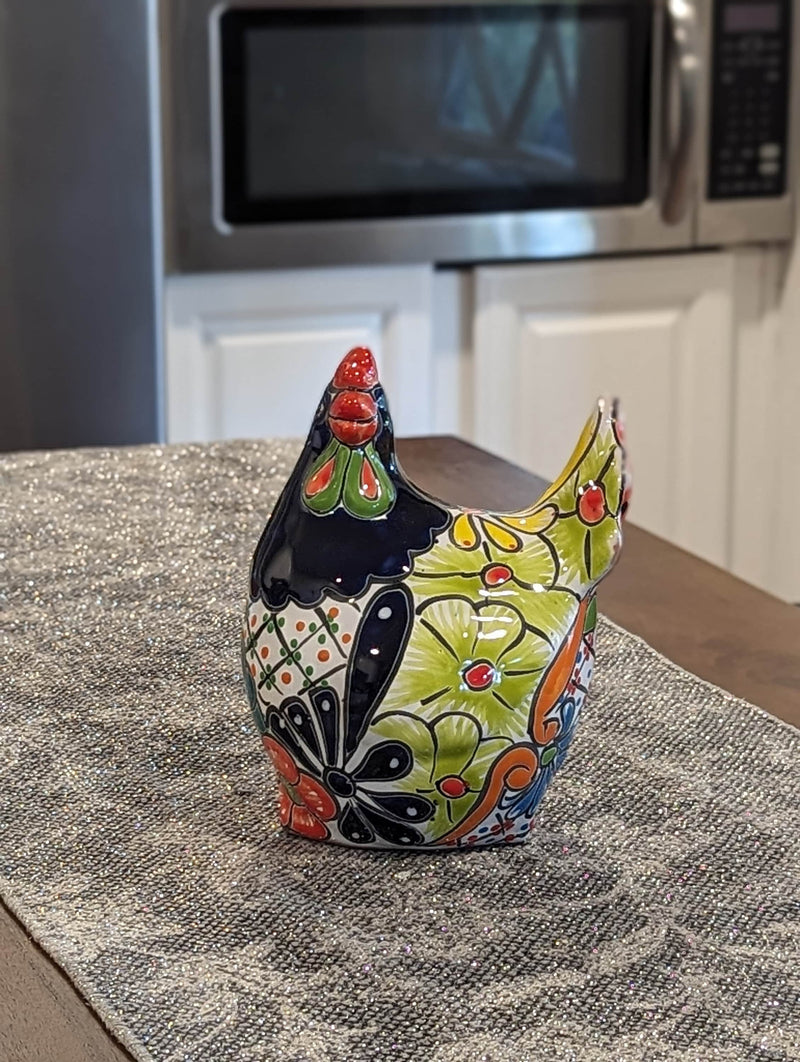 Ceramic Rooster, Talavera Pottery, Handmade in Mexico, Outdoor Home Decor, Garden or Porch Decor, Yard Art, Unique Gift for Chicken Lovers