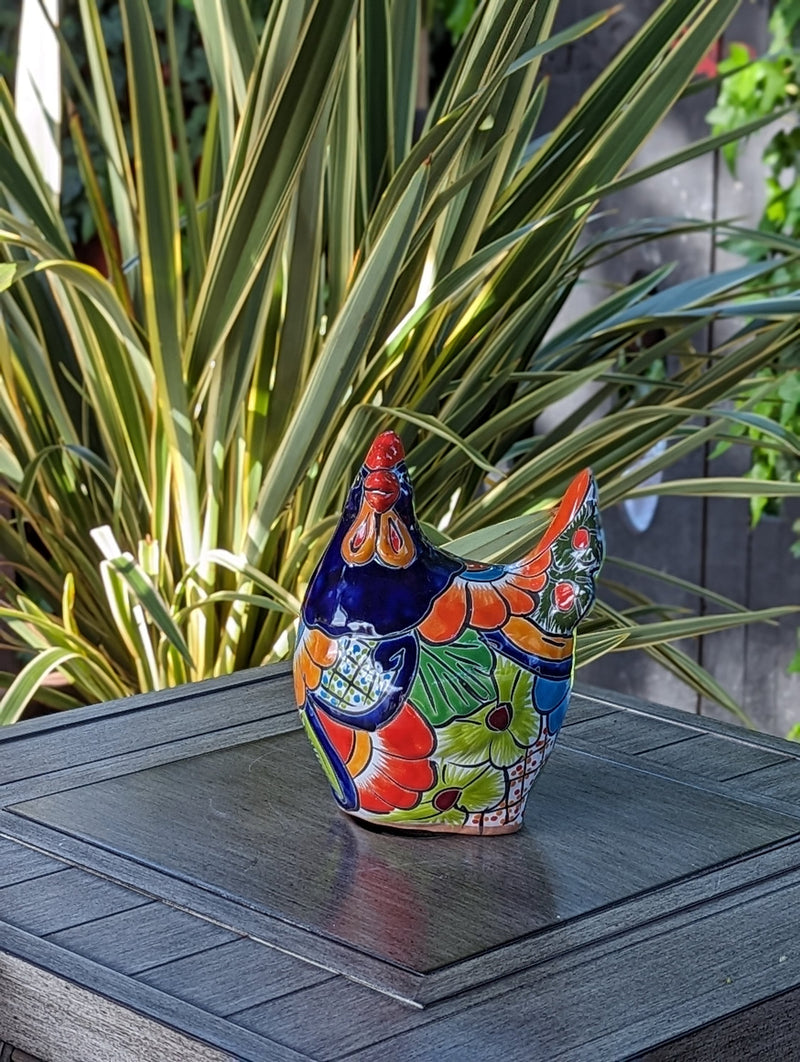 Ceramic Rooster, Talavera Pottery, Handmade in Mexico, Outdoor Home Decor, Garden or Porch Decor, Yard Art, Unique Gift for Chicken Lovers