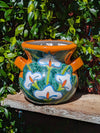 Stunning 10.5" Round Planter, Talavera Ceramic Flower Pot, Use Handmade Pottery for Outdoor Garden Decor or Indoor Home Decor, Unique Gift