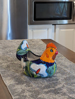 Chicken Flower Pot, Ceramic Talavera Planter, Handmade Mexican Pottery Home Decor - Indoor Planter or Outdoor Pot, Small Planter Pot